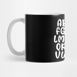 I  Love U ABC Alphabet Heart Valentines Day Mens Womens Kids Mug